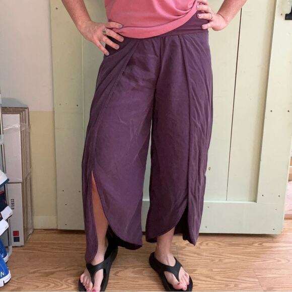 Free People wide leg open dance pants XS movement faded purple elastic waist - Picture 1 of 8